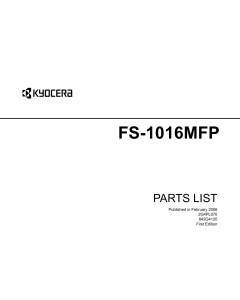 KYOCERA MFP FS-1016MFP Parts Manual