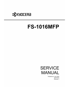 KYOCERA MFP FS-1016MFP Parts and Service Manual