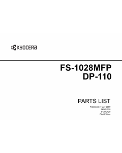KYOCERA MFP FS-1028MFP DP-110 Parts Manual