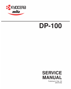 KYOCERA Options DP-100 Parts and Service Manual