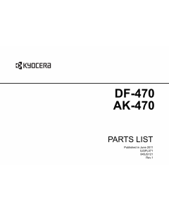 KYOCERA Options Document-Feeder DF-470 AK-470 FS-6025MFP 6030MFP Parts Manual