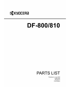 KYOCERA Options Document-Feeder DF-800 810 for-550c-650c-750c Parts Manual