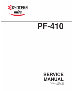 KYOCERA Options Paper-Feeder-PF-410 Parts and Service Manual