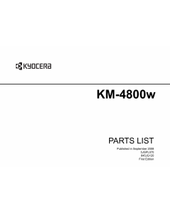 KYOCERA WideFormat KM-4800w Parts Manual