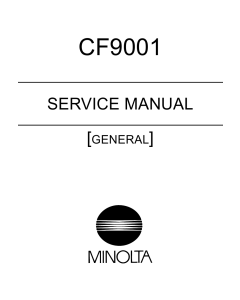 Konica-Minolta MINOLTA CF9001 GENERAL Service Manual