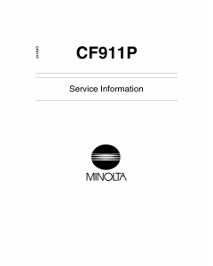 Konica-Minolta MINOLTA CF911P Service Manual