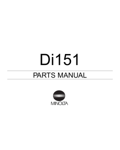 Konica-Minolta MINOLTA Di151 Parts Manual