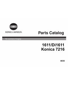 Konica-Minolta MINOLTA Di1611 1611 Parts Manual