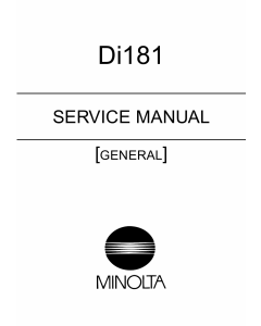 Konica-Minolta MINOLTA Di181 GENERAL Service Manual