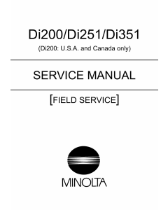 Konica-Minolta MINOLTA Di200 Di251 Di351 FIELD-SERVICE Service Manual