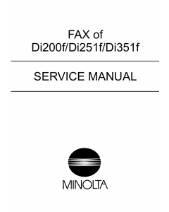 Konica-Minolta MINOLTA Di200f Di251f Di351f Service Manual