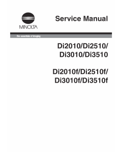 Konica-Minolta MINOLTA Di2010 f Di2510 f Di3010 f Di3510 f Service Manual