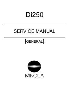 Konica-Minolta MINOLTA Di250 GENERAL Service Manual