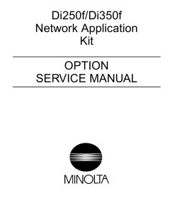 Konica-Minolta MINOLTA Di250f Di350f Network-Application Service Manual