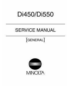 Konica-Minolta MINOLTA Di450 Di550 GENERAL Service Manual