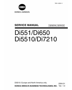 Konica-Minolta MINOLTA Di551 Di650 Di5510 Di7210 GENERAL-SERVICE Service Manual