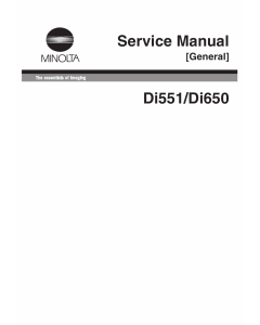 Konica-Minolta MINOLTA Di551 Di650 GENERAL Service Manual