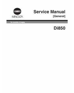 Konica-Minolta MINOLTA Di850 GENERAL Service Manual