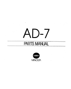 Konica-Minolta Options AD-7 Parts Manual