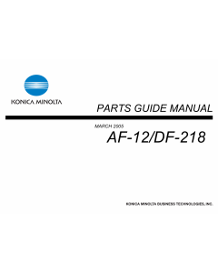 Konica-Minolta Options AF-12 DF-218 Parts Manual
