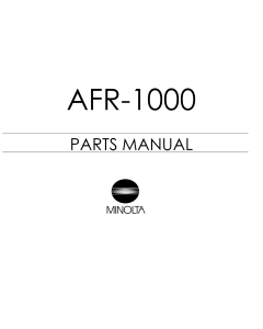 Konica-Minolta Options AFR-1000 Parts Manual