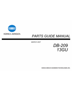 Konica-Minolta Options DB-209 13GU Parts Manual