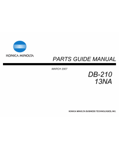 Konica-Minolta Options DB-210 13NA Parts Manual