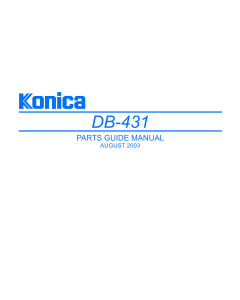 Konica-Minolta Options DB-431 Parts Manual