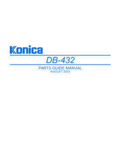 Konica-Minolta Options DB-432 Parts Manual