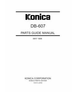 Konica-Minolta Options DB-607 Parts Manual