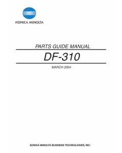 Konica-Minolta Options DF-310 Parts Manual