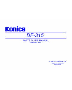 Konica-Minolta Options DF-315 Parts Manual