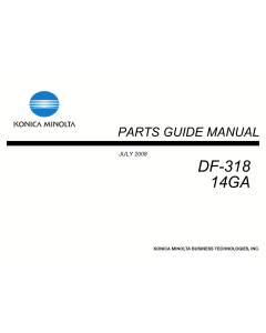 Konica-Minolta Options DF-318 14GA Parts Manual