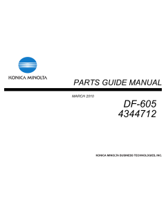 Konica-Minolta Options DF-605 4344712 Parts Manual