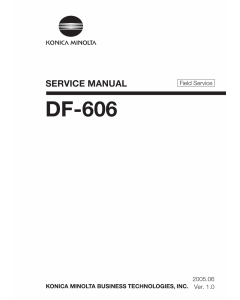 Konica-Minolta Options DF-606 FIELD-SERVICE Service Manual