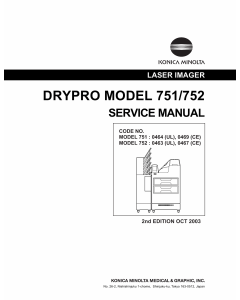 Konica-Minolta Options DR-751 DR-752 Service Manual