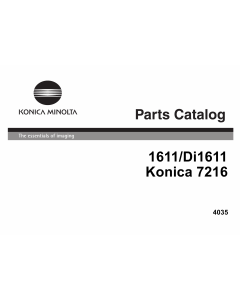 Konica-Minolta Options Di1611 1611 7216 Parts Manual