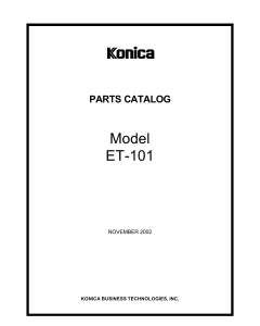 Konica-Minolta Options ET-101 A0GF Parts Manual