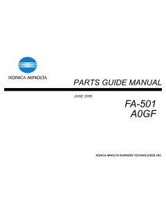 Konica-Minolta Options FA-501 A0GF Parts Manual