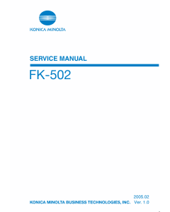 Konica-Minolta Options FK-502 Service Manual