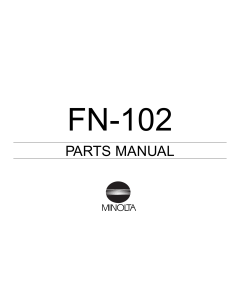 Konica-Minolta Options FN-102 Parts Manual