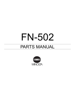 Konica-Minolta Options FN-502 Parts Manual