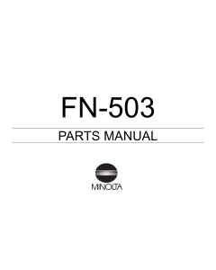 Konica-Minolta Options FN-503 Parts Manual