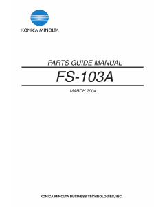 Konica-Minolta Options FS-103A Parts Manual