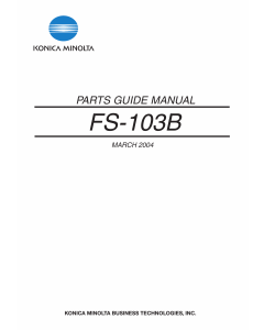 Konica-Minolta Options FS-103B Parts Manual