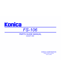 Konica-Minolta Options FS-106 Parts Manual