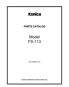Konica-Minolta Options FS-113 Parts Manual