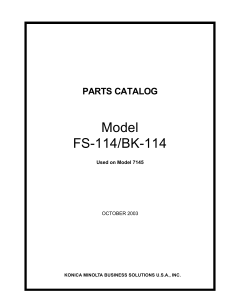 Konica-Minolta Options FS-114 BK-114 Parts Manual