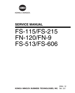 Konica-Minolta Options FS-115 FS-215 FN-120 FN-9 FS-513 FS-606 Service Manual