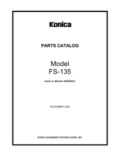 Konica-Minolta Options FS-135 Parts Manual